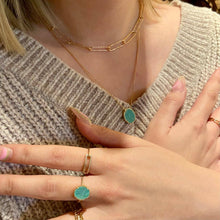 Bague amazonite plaqué or