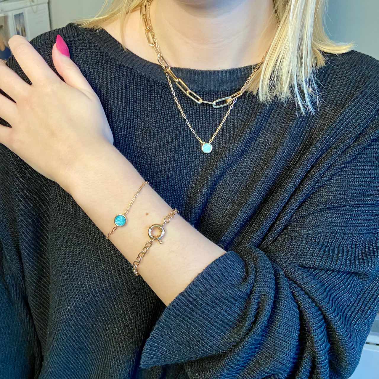 Collier maillon plaqué or