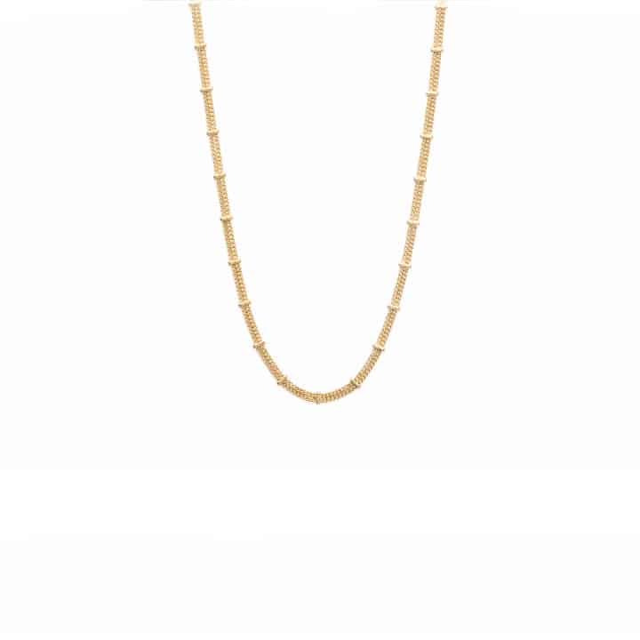 Colliers double chaine reliée plaqué or