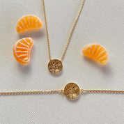 collier plaque or arbre de vie