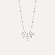 Collier argent zirconium