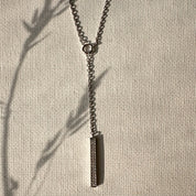 Collier plongeant argent barrette