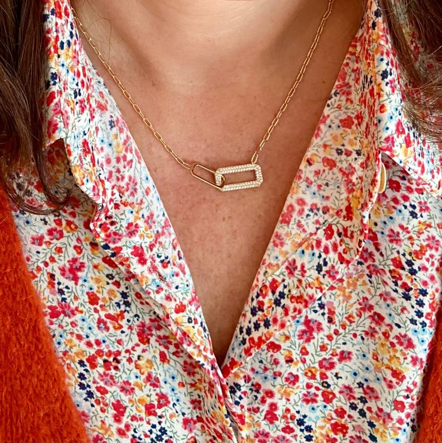 Collier plaqué or maillons rectangulaires