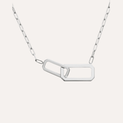 Collier argent 2 rectangles