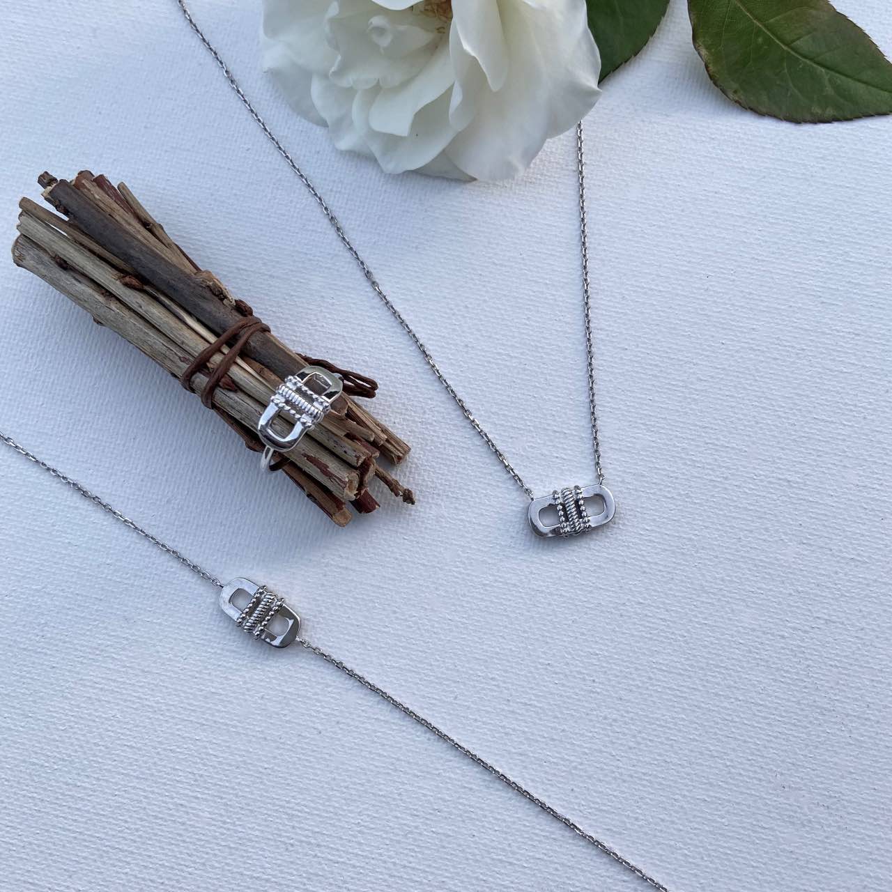 collier et bracelet argent assorti