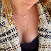 Collier plaqué or anneaux striés