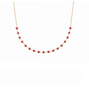 Collier plaqué or pierres de couleur