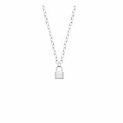 Collier argent large maillon cadenas