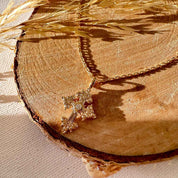 Bijou spirituel collier plaqué or croix rétro