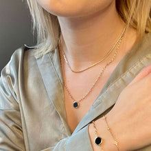 Collier plaqué or moitié chainage et zirconium