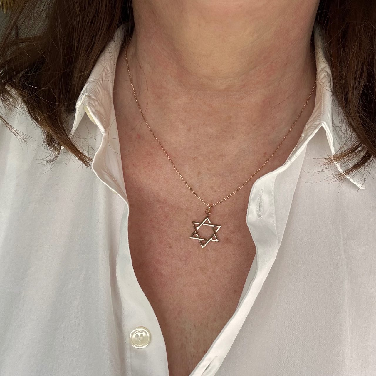 Collier étoile de David en plaqué or 18 k