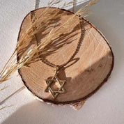 Collier étoile de David plaqué or