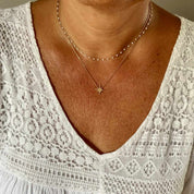 Collier étoile 8 branches plaqué or