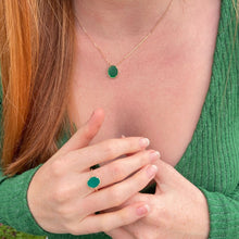 Collier plaqué or pierre de couleur