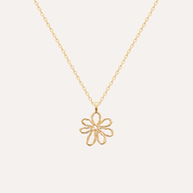 Collier fleur plaqué or
