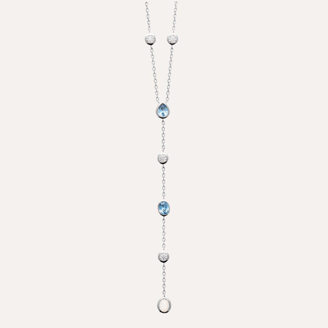 Collier argent et nacre