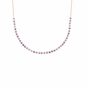 Collier perles améthyste chaine plaqué or