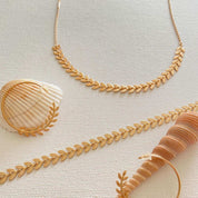 collier feuilles de laurier en plaqué or