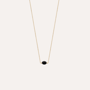 Collier plaqué or obsidienne noire