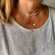 Collier plaqué or pierre de lune