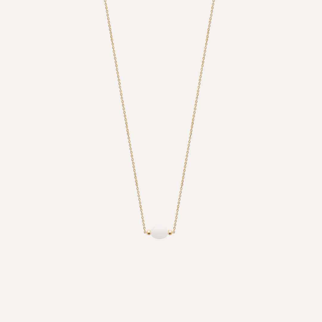 Collier plaqué or pierre de lune