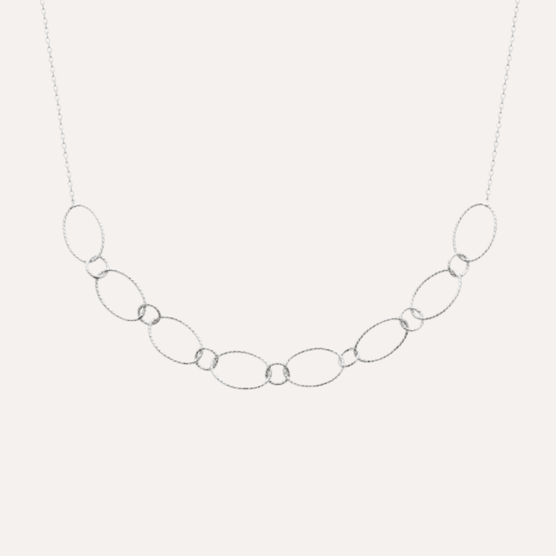 Collier anneaux ovales argent