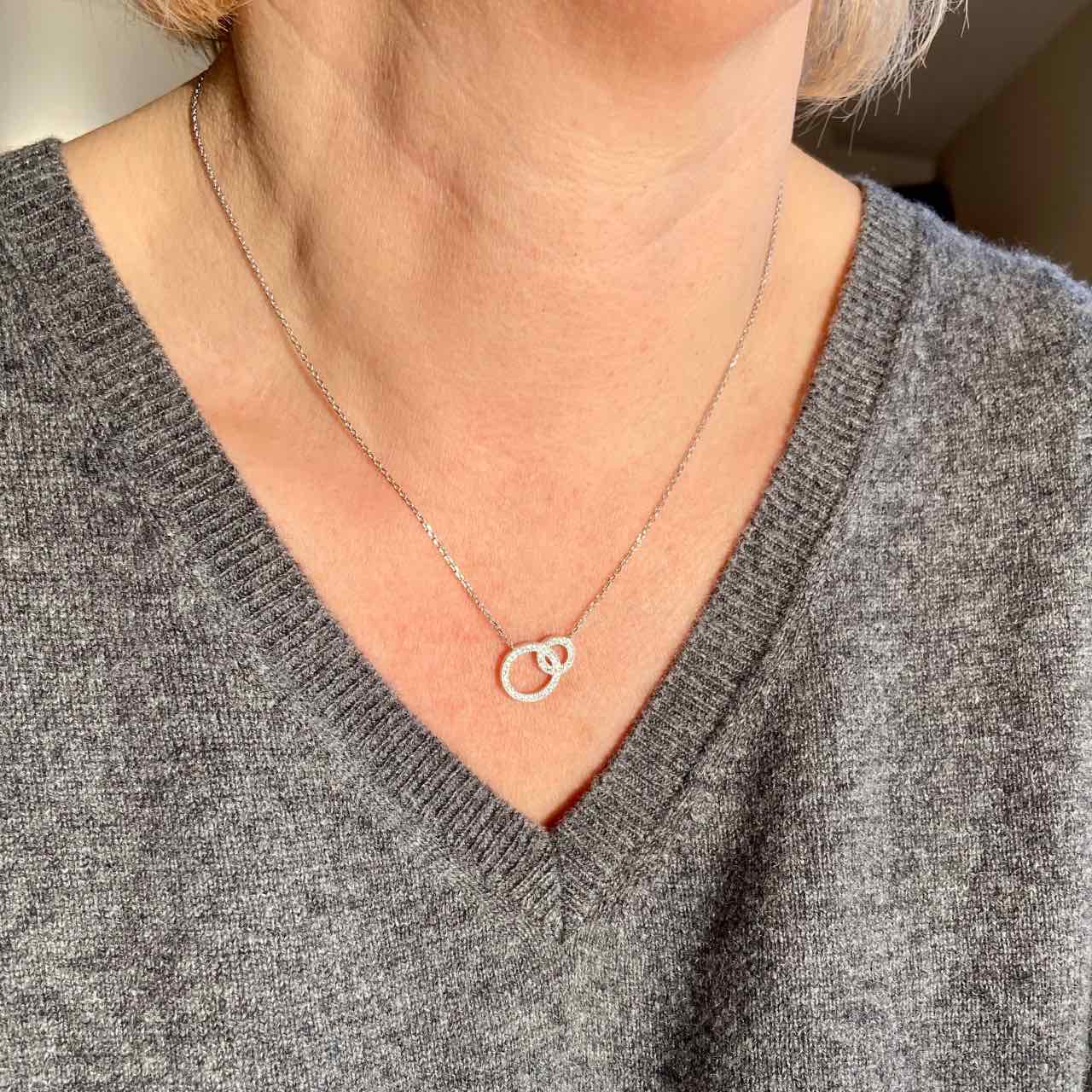 collier minimaliste argent zircons