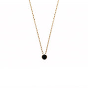 Collier plaqué or agate noire