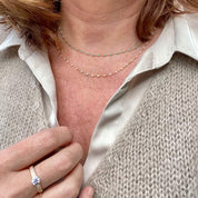 Collier perles miyuki vert et blanc