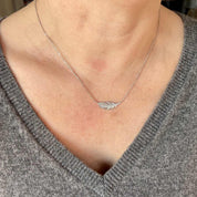 collier plume argent zircon