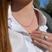 collier argent chaîne maillons ciselés