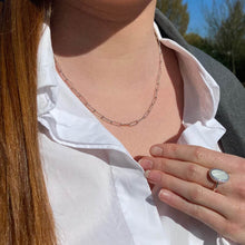 collier argent chaîne maillons ciselés