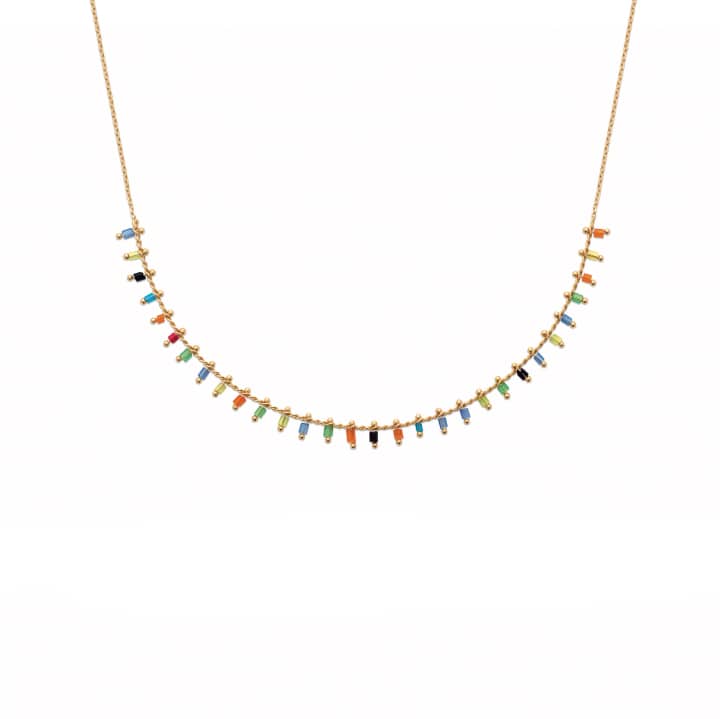 Collier femme perles couleurs