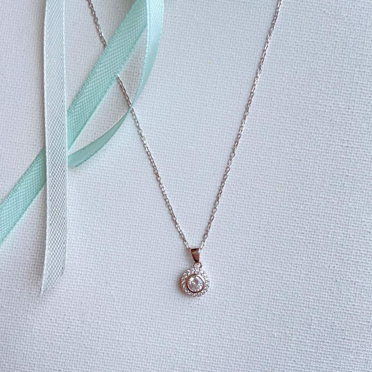 collier pendentif argent zirconium