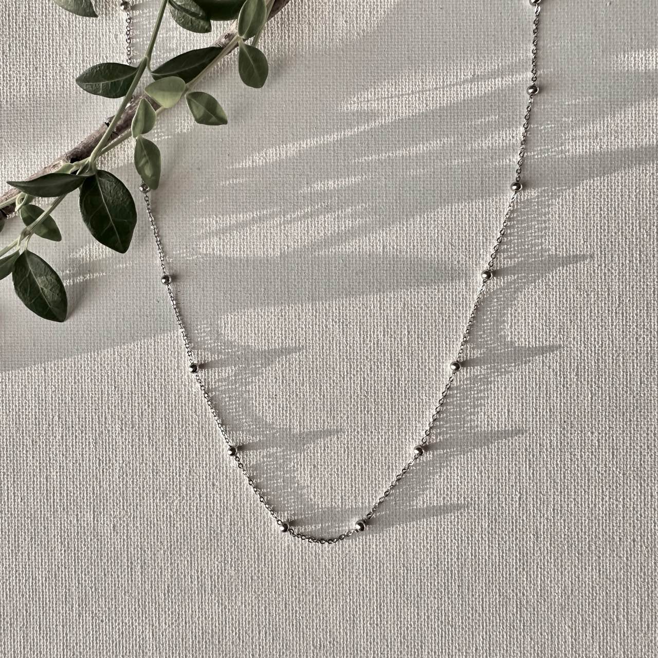 Collier chaine argent boules