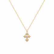 collier plaqué or croix rétro