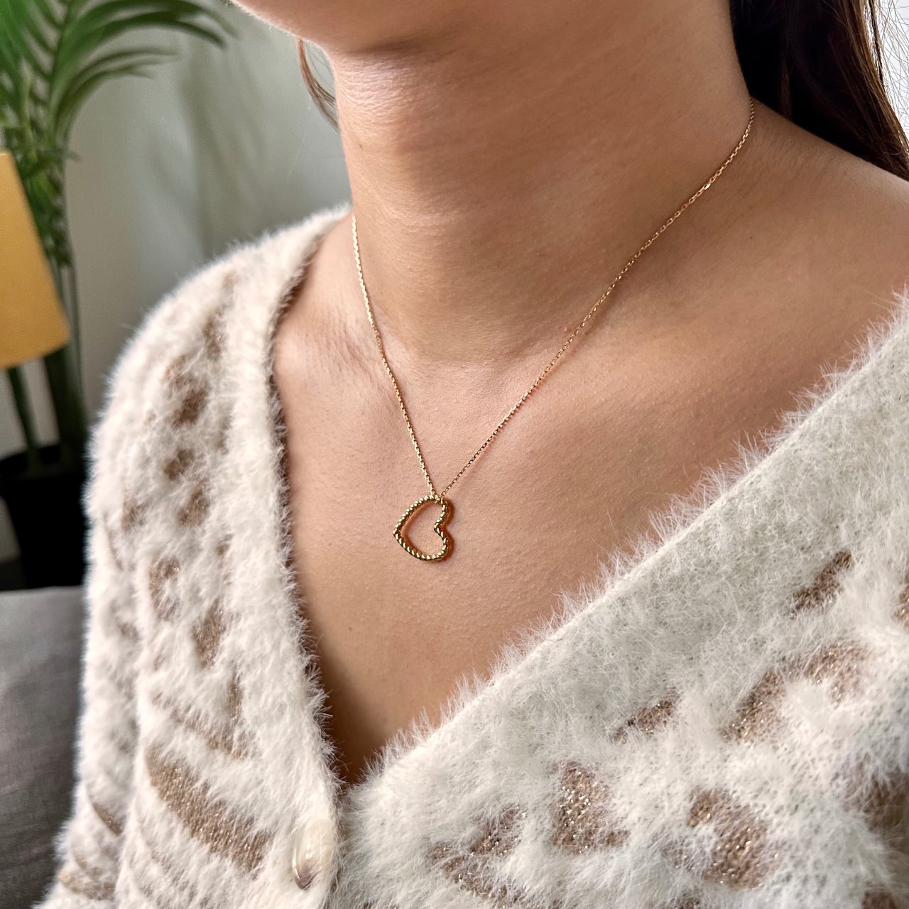 Collier pendentif plaqué or coeur