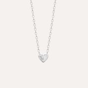 Collier coeur argent zircon