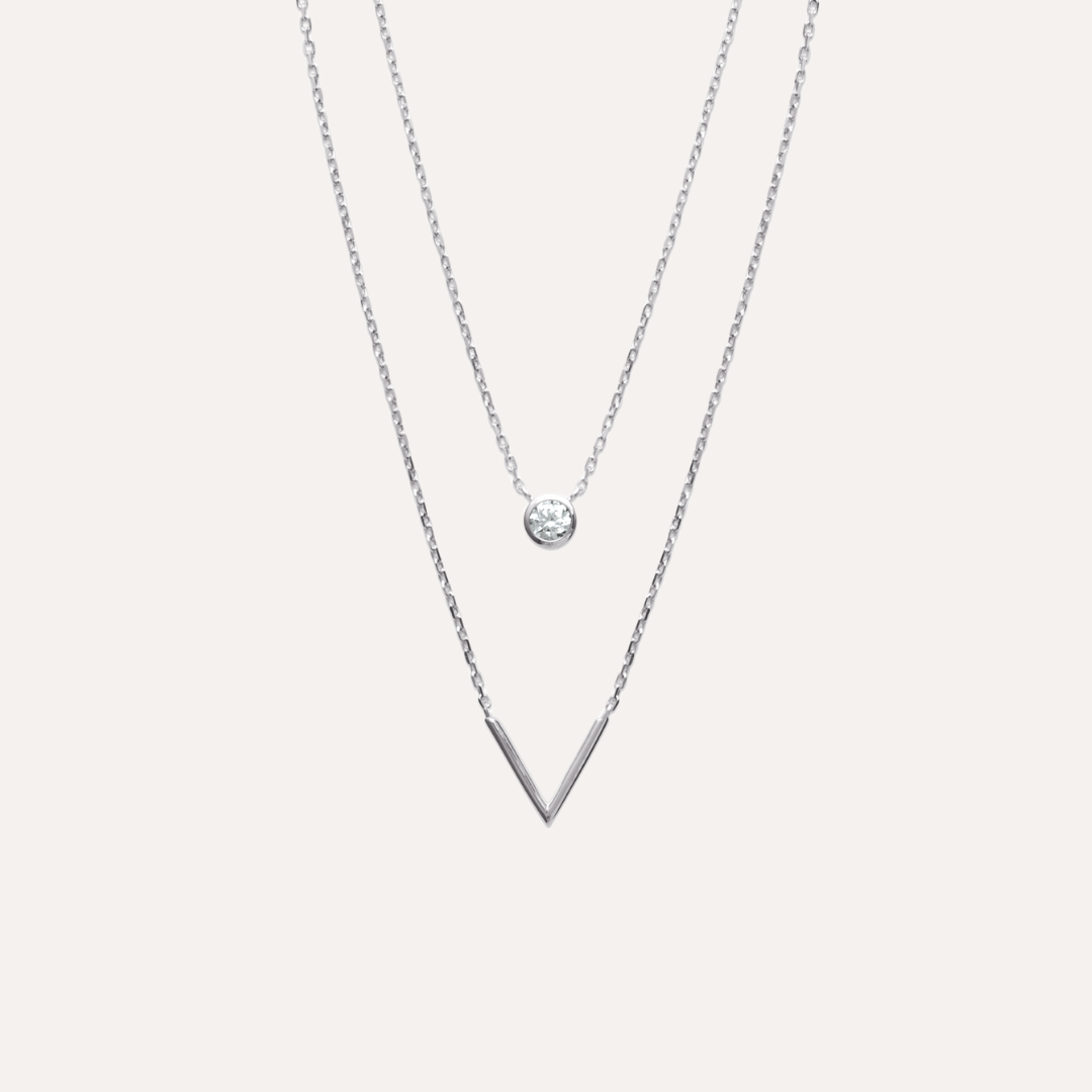 Collier double argent