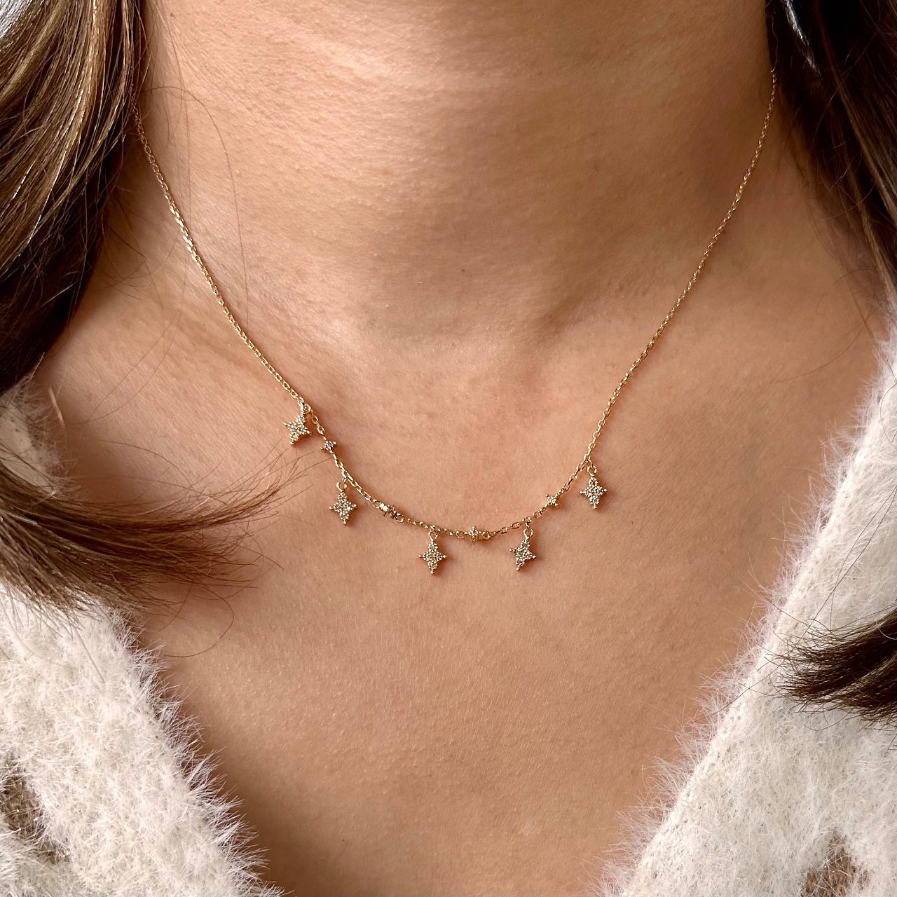 Collier étoiles plaqué or