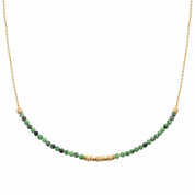 Collier plaqué or pierres naturelles