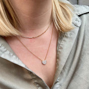 collier coeur zirconium plaqué or