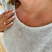 Collier plaqué or pendentif cercle