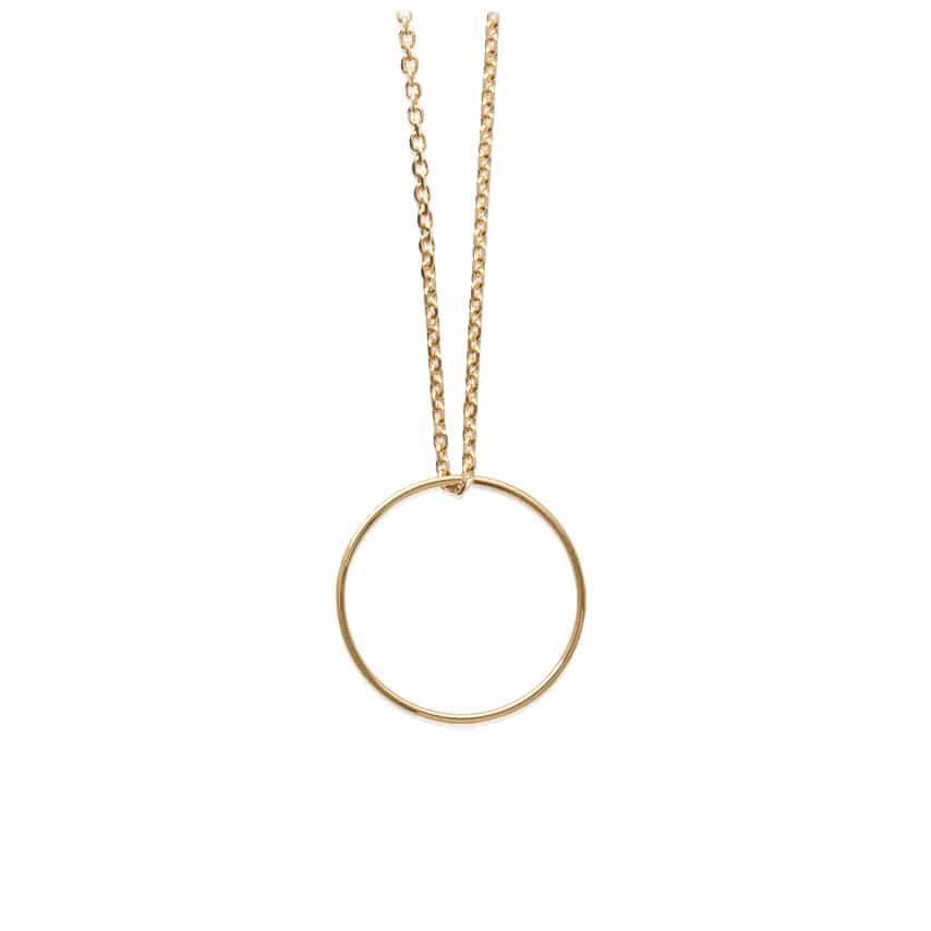Collier pendentif cercle plaqué or