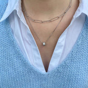 Collier pendentif argent zirconium