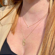 Collier plaqué or minimaliste zircon