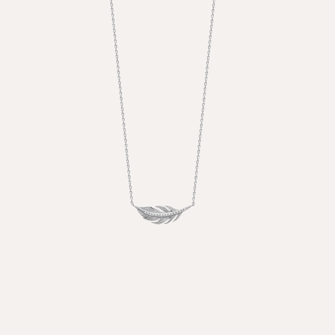 Collier plume argent