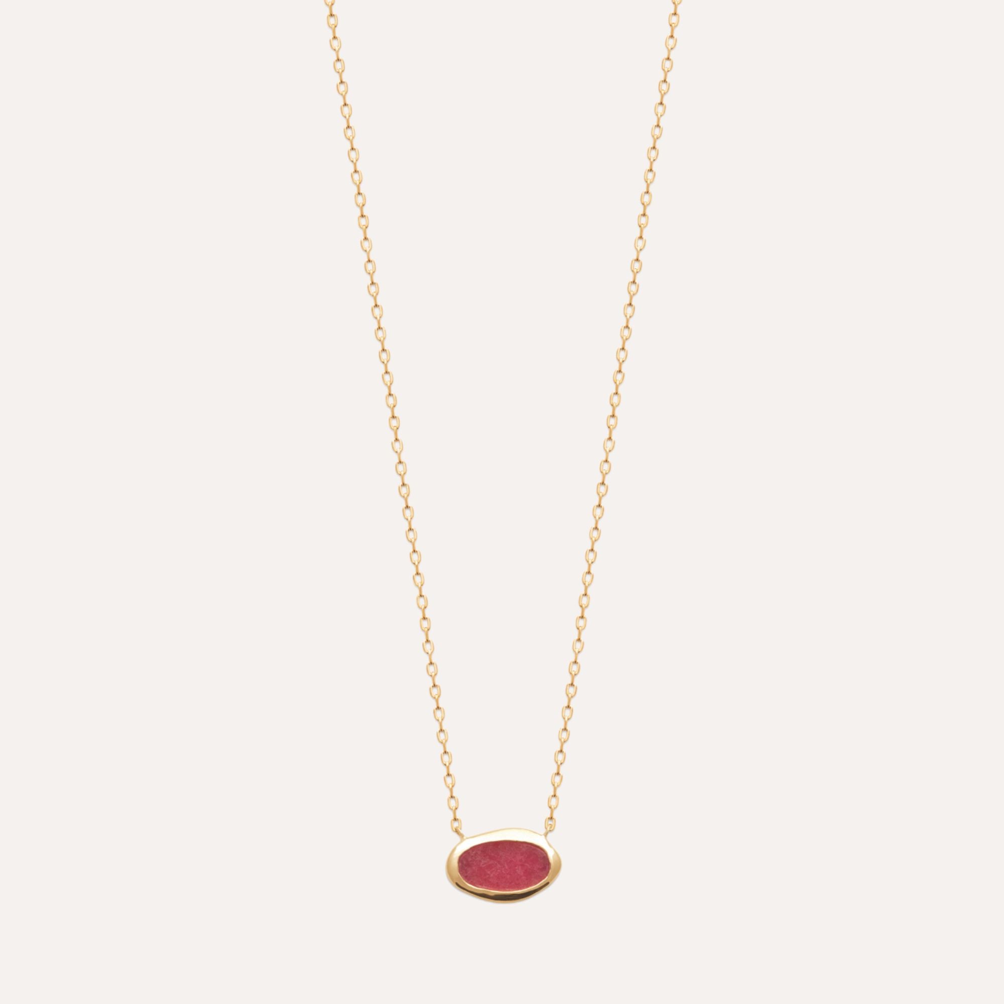 Collier pierre rhodonite Alix