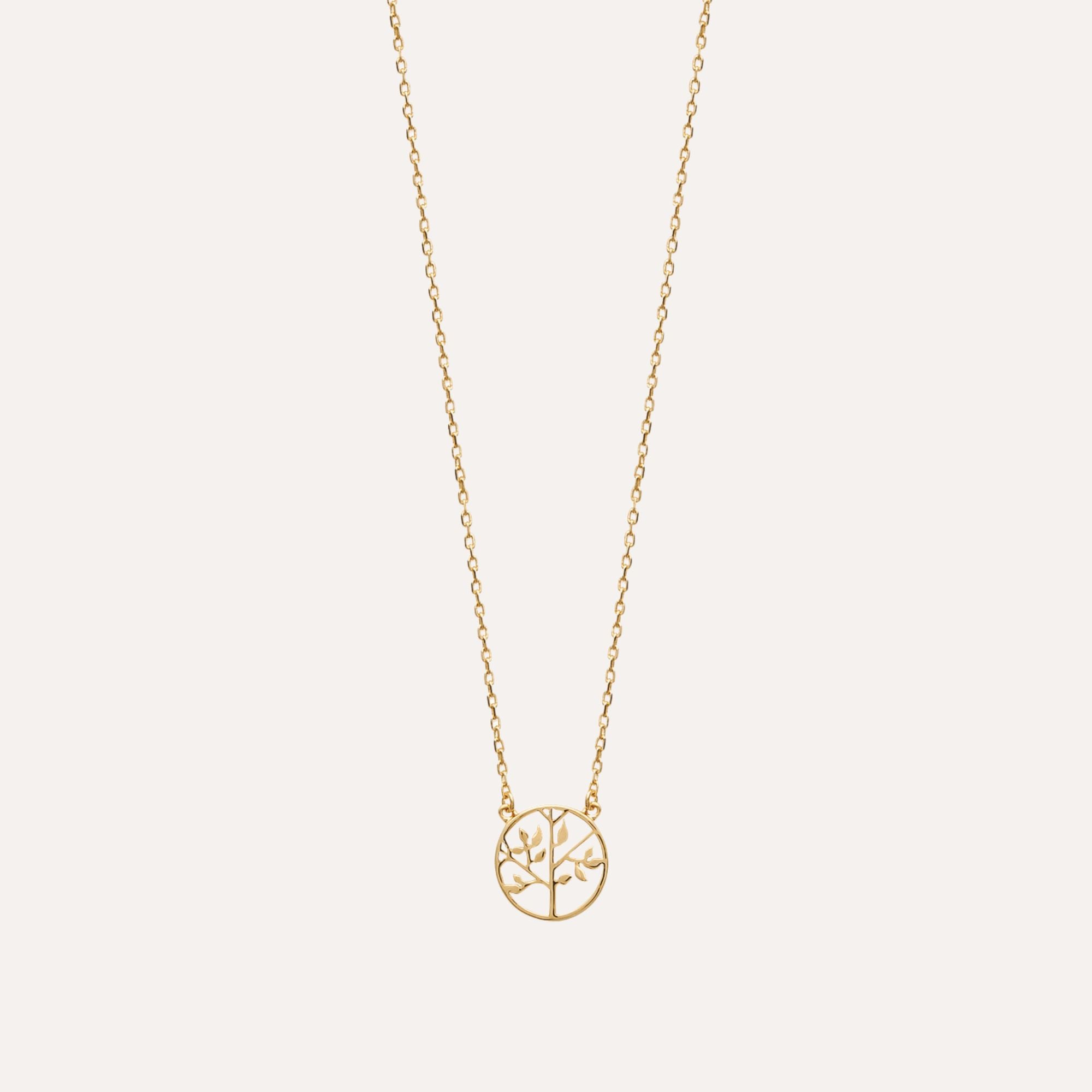 Collier doré fin avec pendentif arbre de vie, bijou chic et minimaliste pour femme