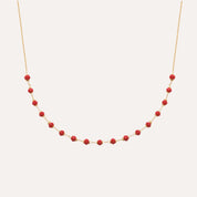 Collier plaqué or perles rouges Clémentine